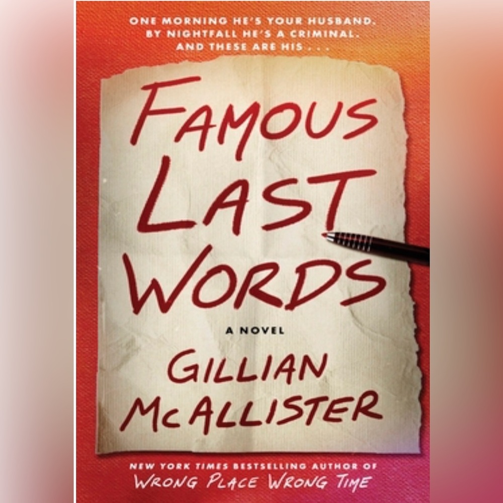 Famous Last Words Novel by Gillian McAllister